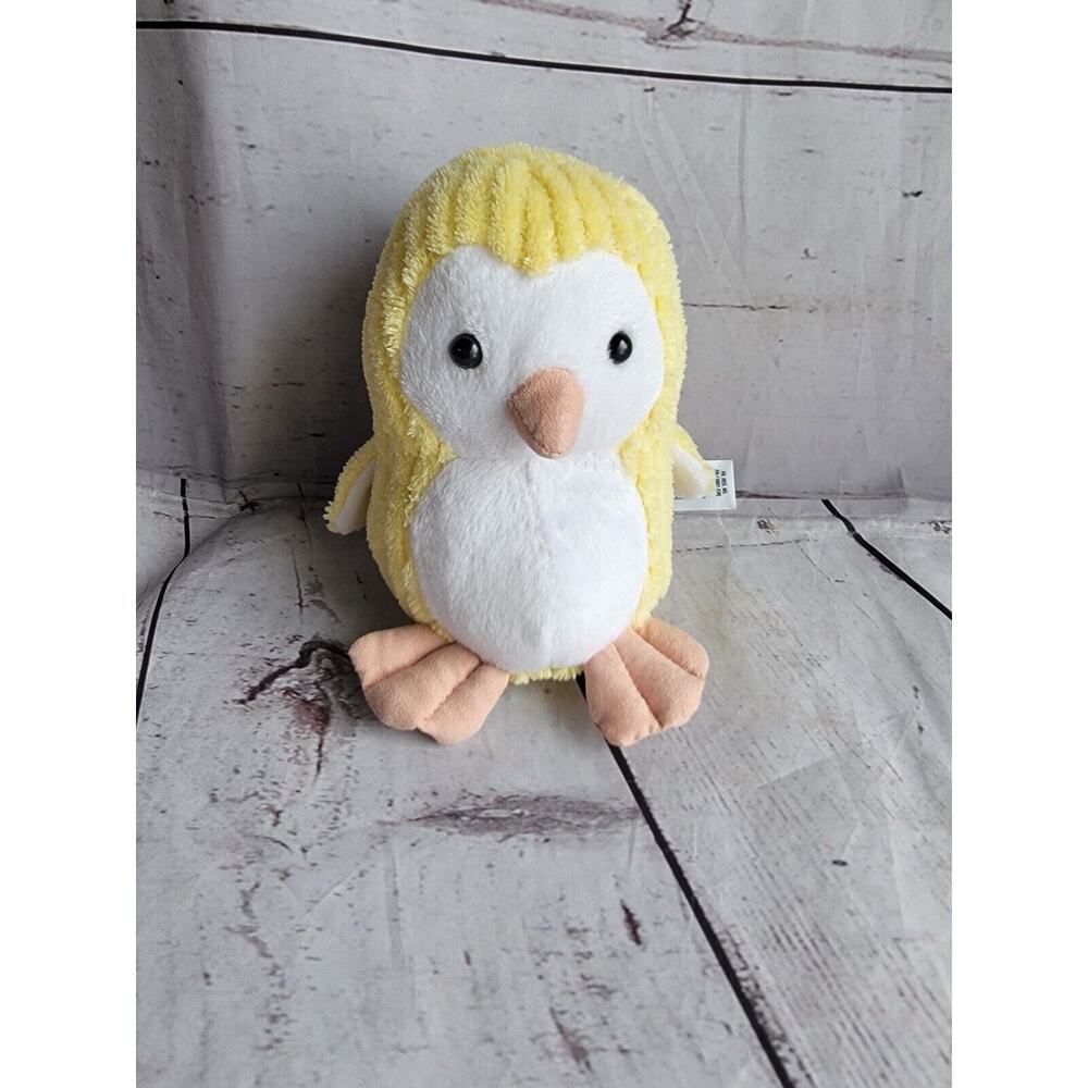 Babies R Us Yellow White Penguin Rattle Plush Baby Infant Toy Lovey 5" RARE